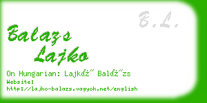 balazs lajko business card